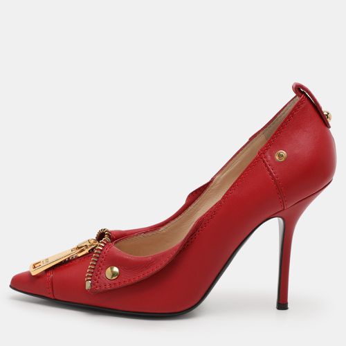 Moschino Red Leather Biker Pumps Size 39 - Moschino - Modalova