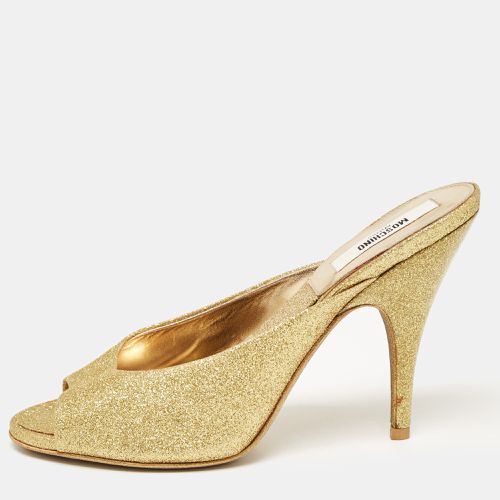 Moschino Gold Glitter Slide Sandals Size 36 - Moschino - Modalova