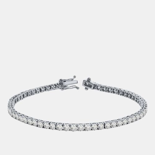 Cts Brilliant Cut Round Lab Grown Diamond 14K Solid White Gold 7" Tennis Bracelet - Mauli Jewels - Modalova
