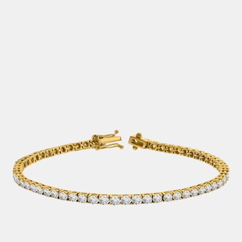 Cts Brilliant Cut Round Lab Grown Diamond 14K Solid Yellow Gold 7" Tennis Bracelet - Mauli Jewels - Modalova