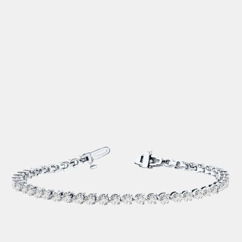 Cts Lab Grown Diamond 14K White Gold 3-Prong 7" Tennis Bracelet - Mauli Jewels - Modalova