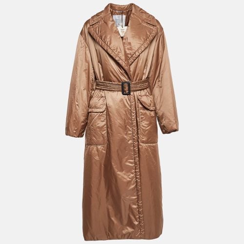 Max Mara Brown Quilted Synthetic Double Breasted Cameluxe Trench Coat M - Max Mara - Modalova