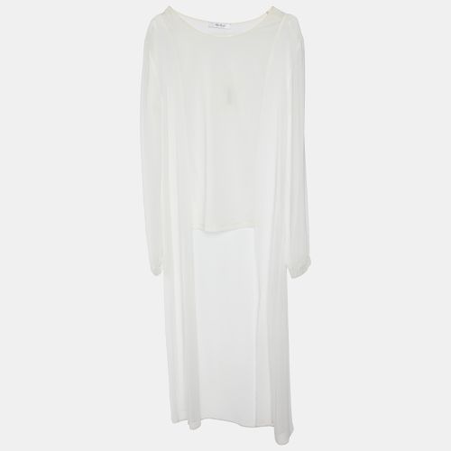 Max Mara White Sheer Crepe Fabio High Low Tunic S - Max Mara - Modalova