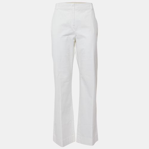 Max Mara Studio White Stretch Cotton Straight Fit Pants L/Waist 35.5" - Max Mara Studio - Modalova