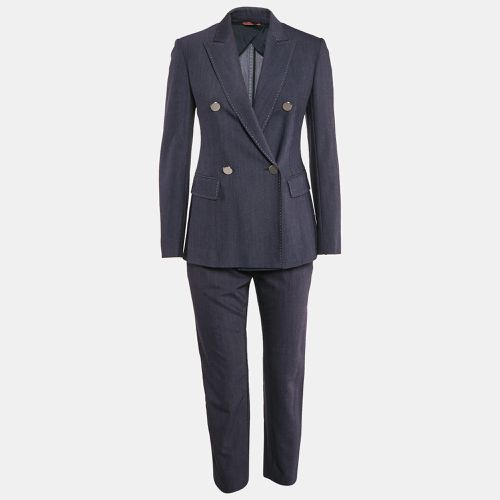 Max Mara Studio Blue Cotton Double Breasted Pants Suit S - Max Mara Studio - Modalova