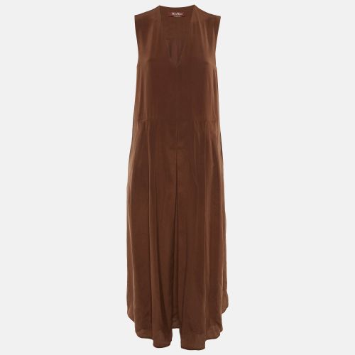 Max Mara Studio Brown Silk Sleeveless Maxi Dress S/M - Max Mara Studio - Modalova