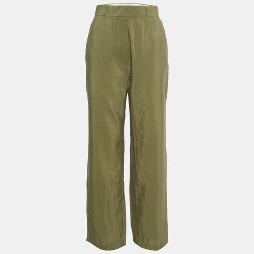 Max Mara Studio Green Crepe Straight Leg Trousers S - Max Mara Studio - Modalova