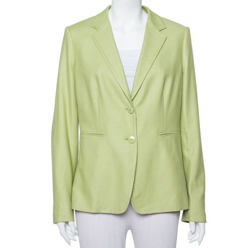 Max Mara Light Green Wool & Silk Button Front Blazer L - Max Mara - Modalova