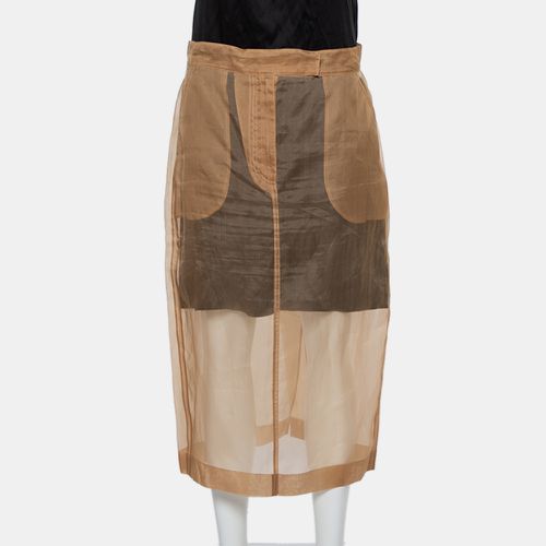 Max Mara Beige Silk Sheer Pencil Skirt M - Max Mara - Modalova