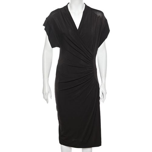 Max Mara Brown Jersey Draped Detail Midi Dress M - Max Mara - Modalova