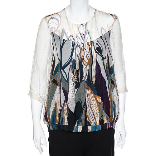 Max Mara Studio Multicolor Printed Silk Top L - Max Mara - Modalova