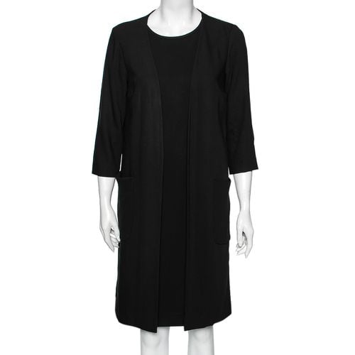 Max Mara Black Crepe Overlay Detail Shift Dress M - Max Mara - Modalova