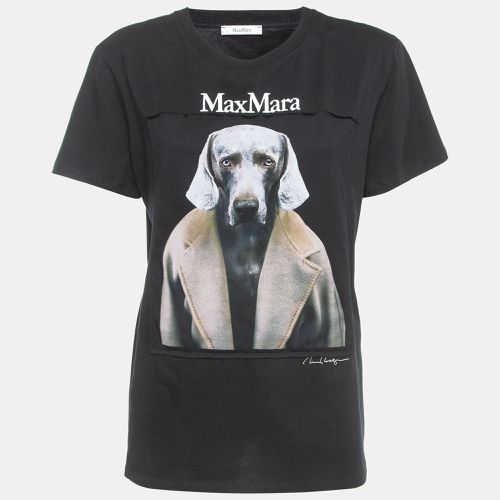 Max Mara Black Dog Print Cotton T-Shirt XL - Max Mara - Modalova