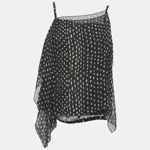 Max Mara Black Dot Print Silk Shoulder Strap Asymmetric Top S - Max Mara - Modalova