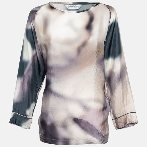 Max Mara Purple Watercolor Print Silk Blouse M - Max Mara - Modalova