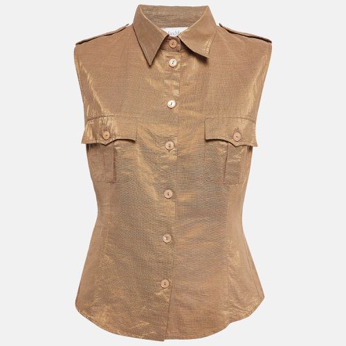 Max Mara Metallic Linen Blend Sleeveless Shirt L - Max Mara - Modalova