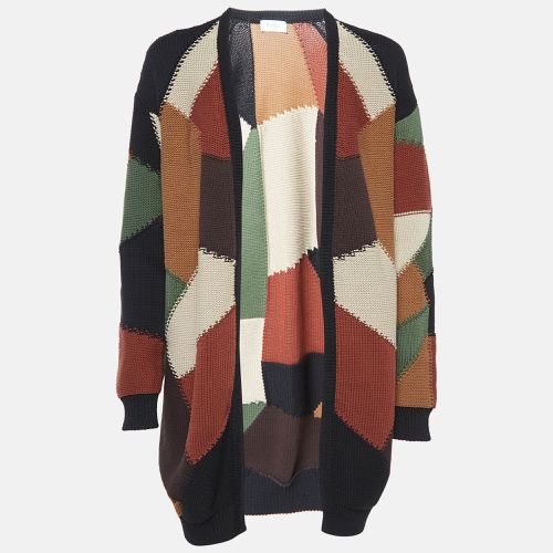 Max Mara Multicolor Intarsia Patterned Knit Open Cardigan S - Max Mara - Modalova