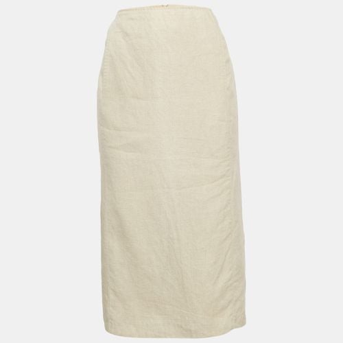 Max Mara Beige Linen Midi Skirt M - Max Mara - Modalova