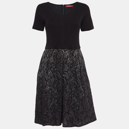 Max Mara Black Wool Blend and Floral Jacquard Short Dress L - Max Mara - Modalova