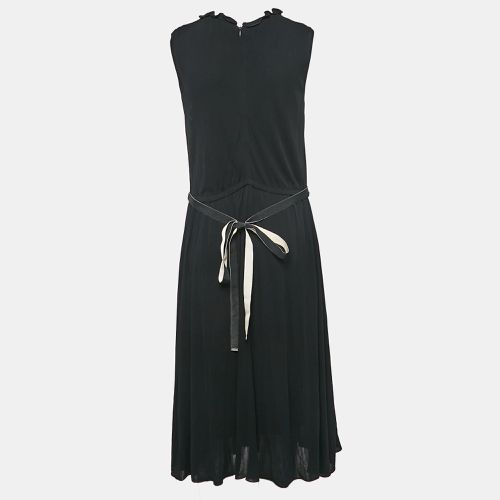 Max Mara Black Jersey Belted Midi Dress L - Max Mara - Modalova