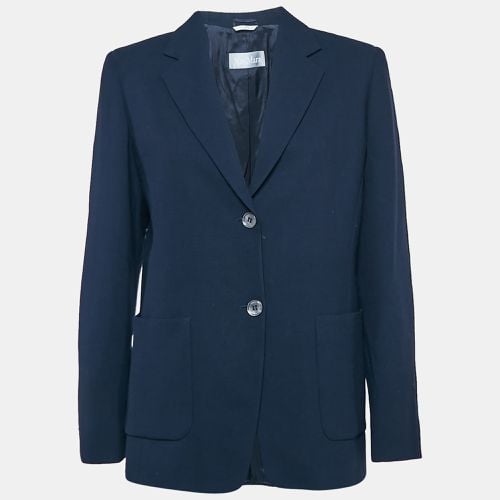 Max Mara Navy Blue Wool Blend Single Breasted Blazer M - Max Mara - Modalova