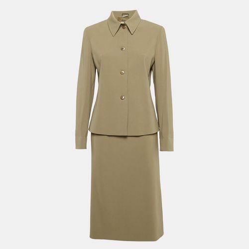 Max Mara Olive Green Crepe Skirt Suit M - Max Mara - Modalova