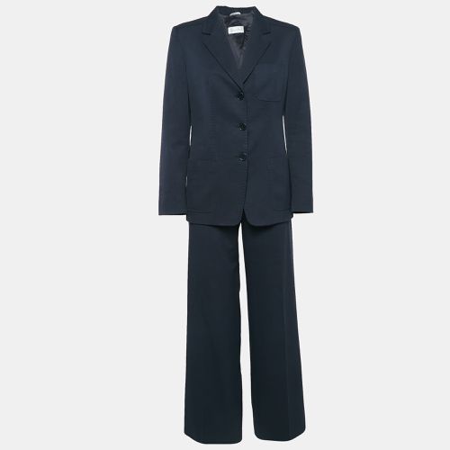 Max Mara Navy Blue Gabardine Cotton Tailored Pants Suit M - Max Mara - Modalova