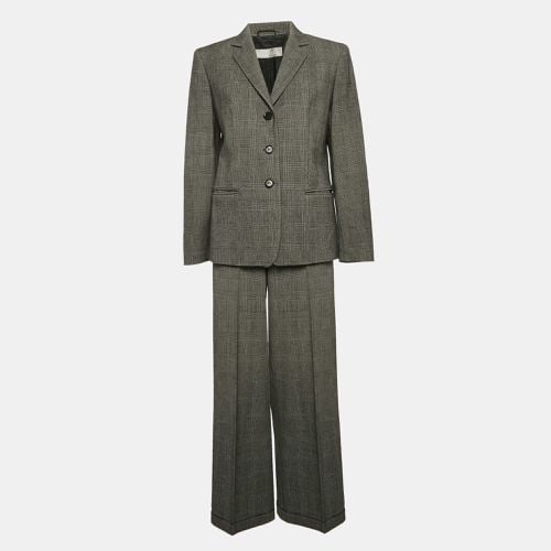 Max Mara Grey Plaid Wool Single Breasted Pants Suit M - Max Mara - Modalova