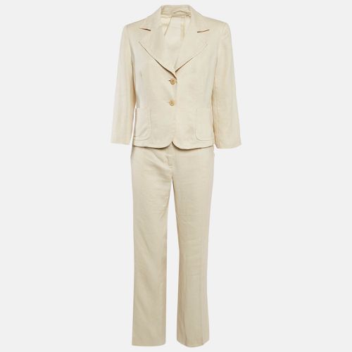 Max Mara Cream Linen Single Breasted Pantsuit M - Max Mara - Modalova