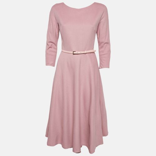 Max Mara Pink Camel Wool Belted Midi Dress S - Max Mara - Modalova