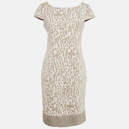 Max Mara Ivory/Beige Jacquard Knit Cap Sleeve Short Dress M - Max Mara - Modalova