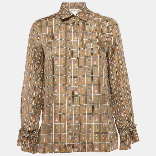 Dark Figures Print Silk Buttoned Shirt S - Max Mara - Modalova