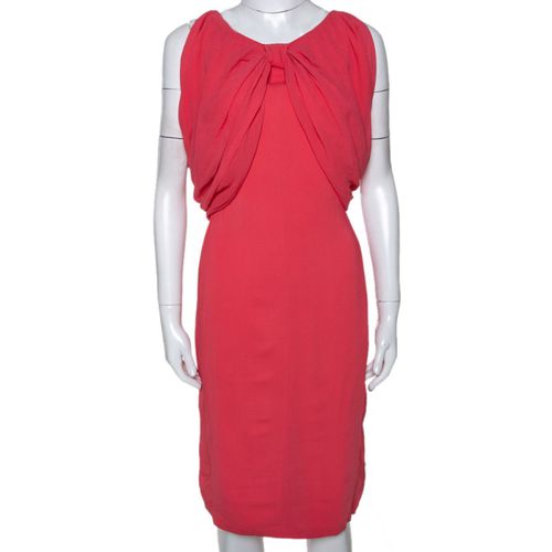 Coral Stretch Crepe Draped Sheath Dress L - Max Mara - Modalova