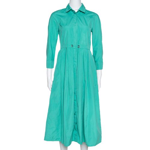 Max Mara Green Cotton Button Front Shirt Dress S - Max Mara - Modalova