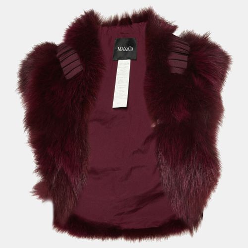 Max&Co. Burgundy Fox Fur Short Vest M - Max & Co. - Modalova