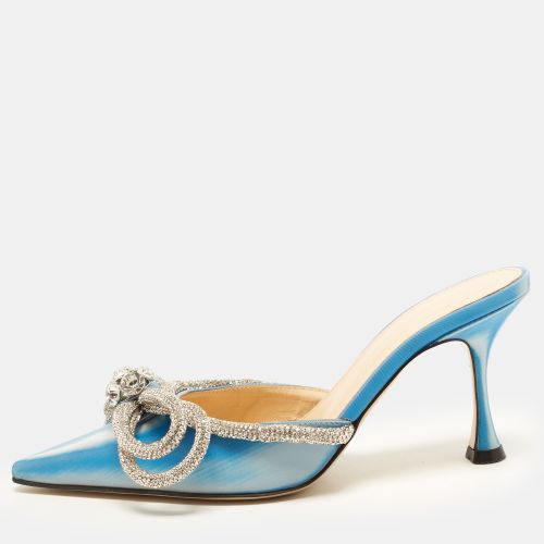Double Bow Size 35 Iridescent Leather Mules - Mach & Mach - Modalova