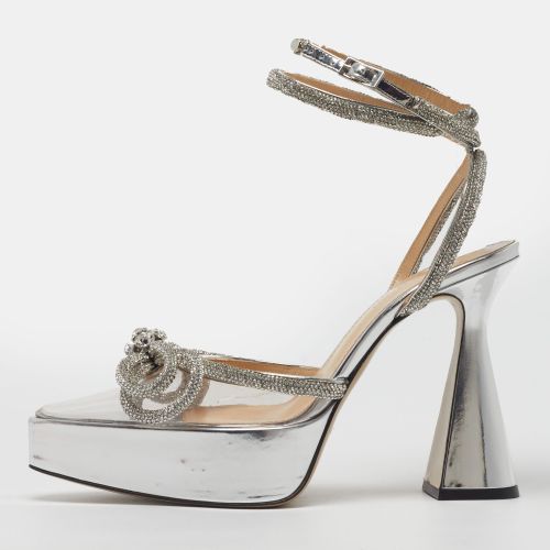Double Bow Size 37.5 Crystal Embellished Leather Platform Pumps - Mach & Mach - Modalova