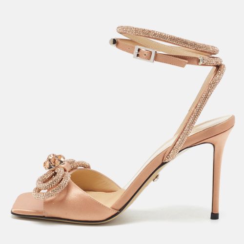 Double Bow Size 39 Satin Ankle Strap Sandals - Mach & Mach - Modalova