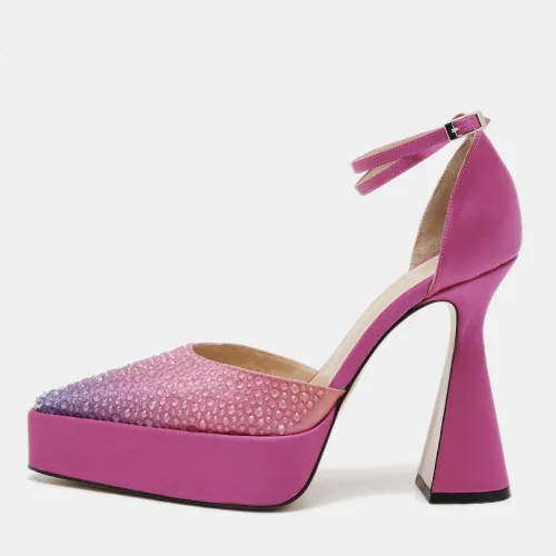 Galaxy Crystalized Size 38 Satin Platform Pumps - Mach & Mach - Modalova