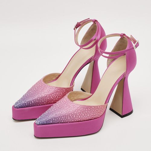 Galaxy Crystalized Size 38 Satin Platform Pumps - Mach & Mach - Modalova