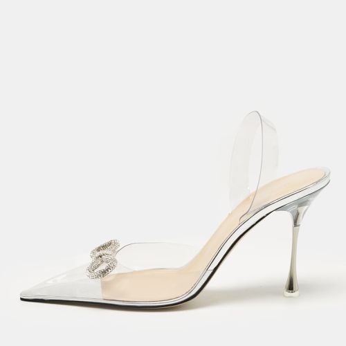 Mach & Mach Transparent PVC Crystal Embellished Bow Slingback Pumps Size 40.5 - Mach & Mach - Modalova