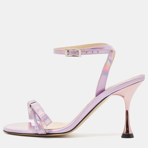 Mach & Mach Purple Iridescent Leather French Bow Sandals Size 36 - Mach & Mach - Modalova