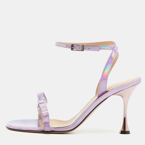 Mach & Mach Purple Iridescent Leather French Bow Sandals Size 38.5 - Mach & Mach - Modalova