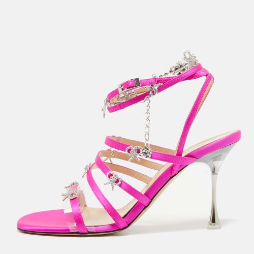 Mach & Mach Pink Satin Camille Ankle Strap Sandals Size 37.5 - Mach & Mach - Modalova