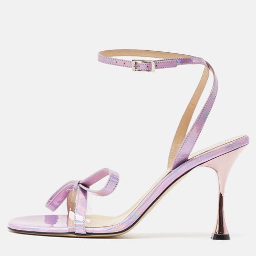 Mach & Mach Purple Iridescent Leather French Bow Sandals Size 40 - Mach & Mach - Modalova