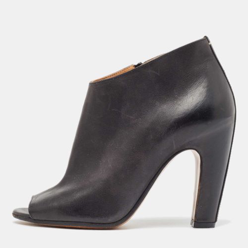 Maison Martin Margiela Black Leather Open Toe Ankle Booties Size 37 - Maison Martin Margiela - Modalova