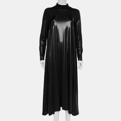 Maison Martin Margiela Black Metallic Knit Turtleneck Flared Maxi Dress S - Maison Martin Margiela - Modalova