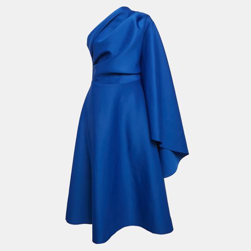 Maison De La Sirena Royal Blue Jersey Draped One-Shoulder Midi Dress S - Maison De La Sirena - Modalova