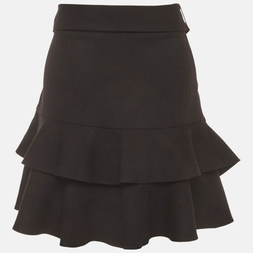 Wool Blend Asymmetric Ruffled Mini Skirt L - Maje - Modalova