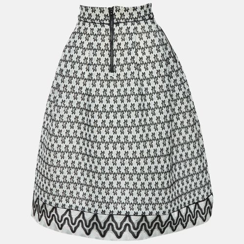 White Zig Zag Pattern Mesh Josy Flared Skirt S - Maje - Modalova